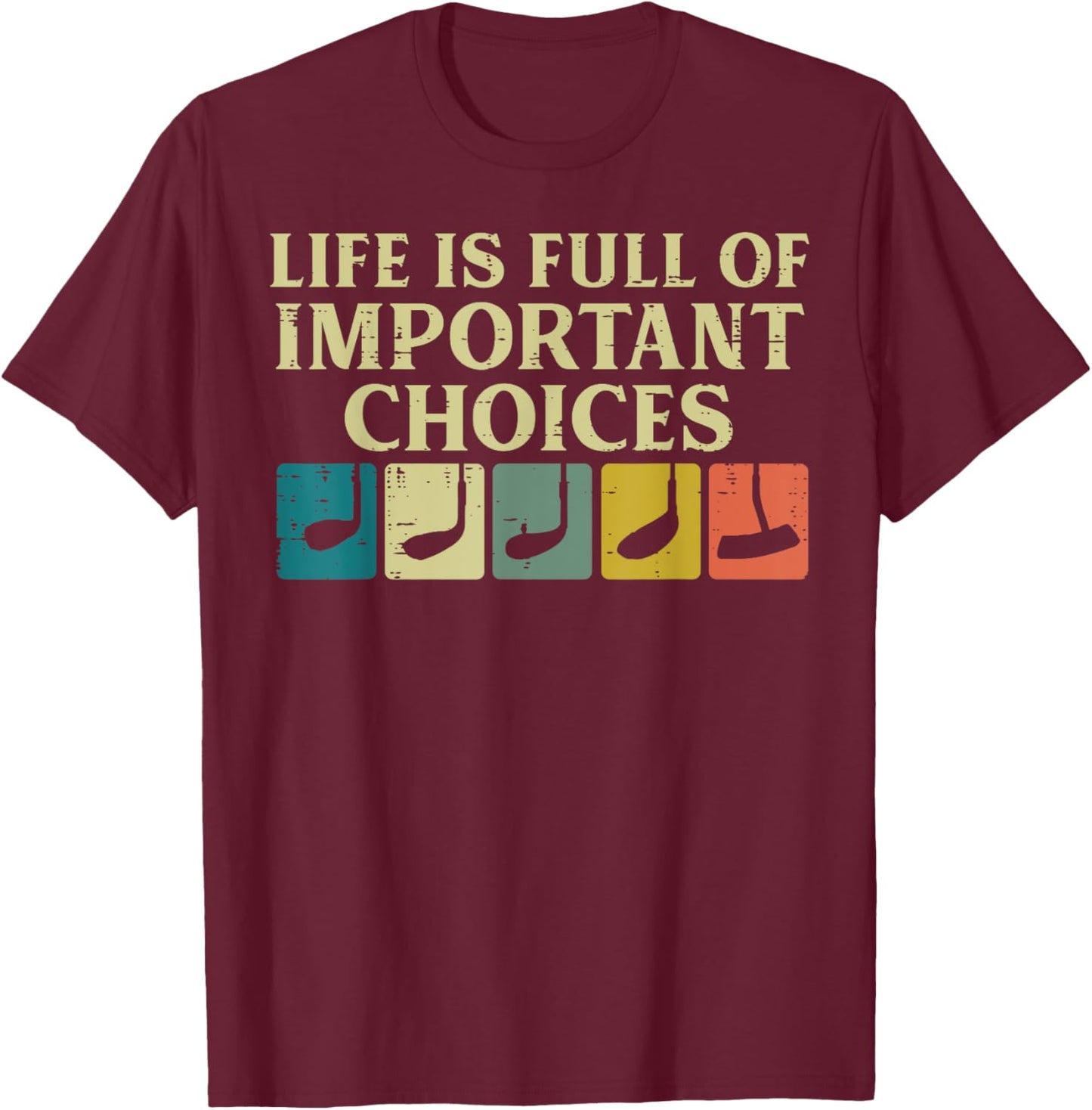 Life Full Important Choices Golf Clubs Golfing Men Women Kid T-Shirt - T-Shirt | Maroon