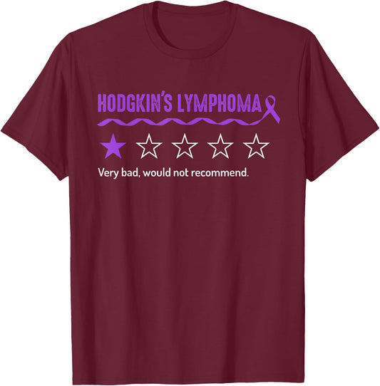 Hodgkin's lymphoma Review Very Bad Would Not Recommend T-Shirt - T-Shirt | Maroon