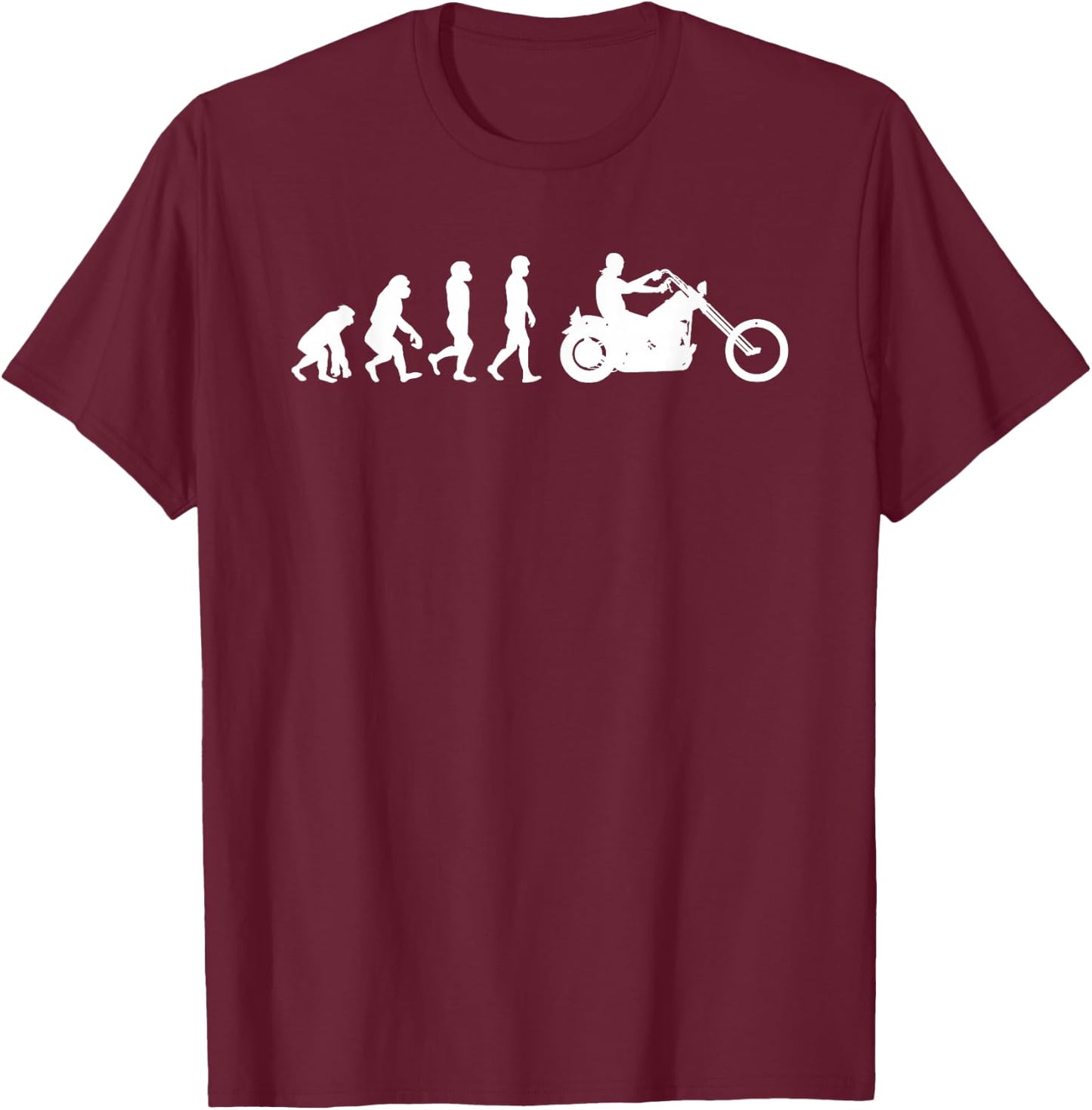 Evolution Motorcycle I Bike Chopper Motorcycle T-Shirt - T-Shirt | Maroon