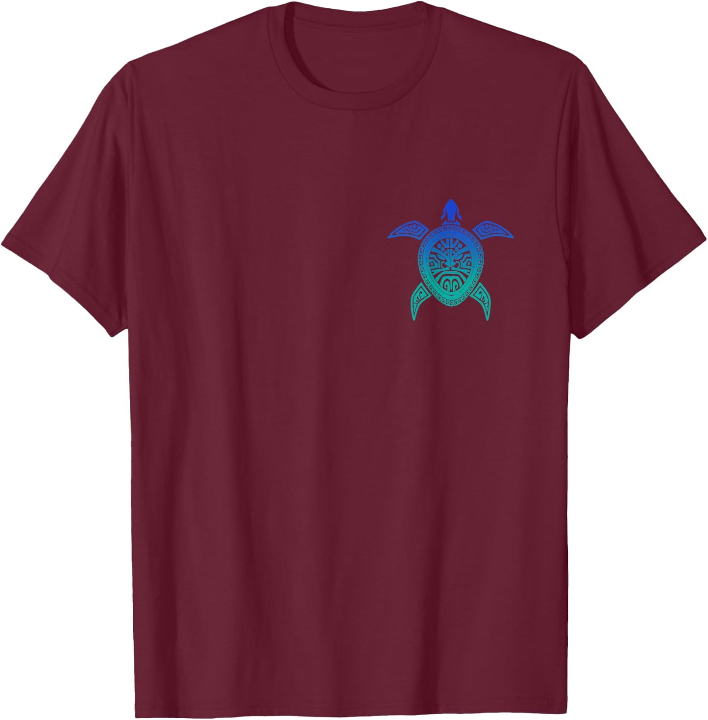 Turtle Maori Tribal Hawaii Sea Ocean Animal Diving T-Shirt - T-Shirt | Maroon