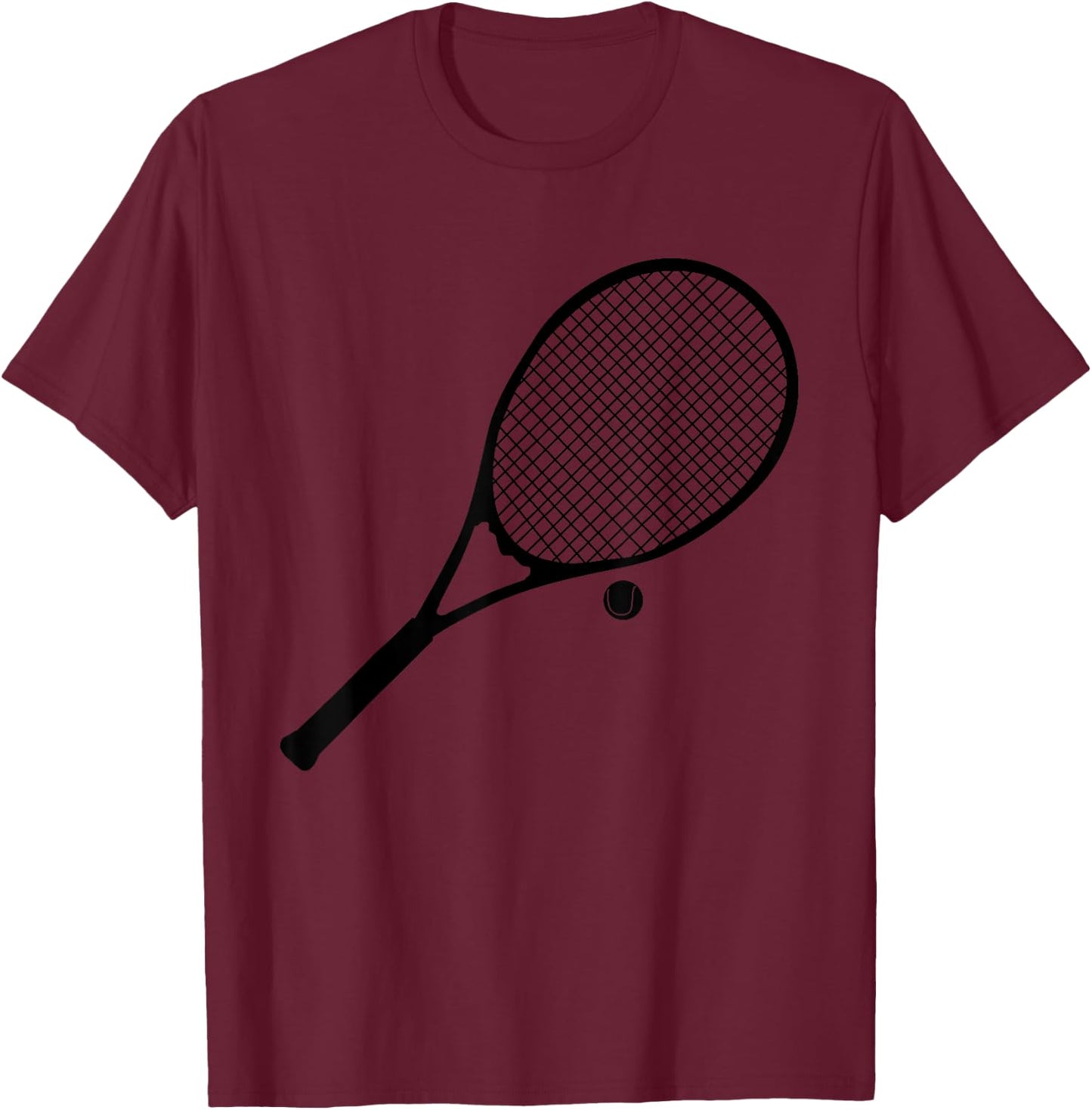 Silhouette Tennis Racket And Ball Player Smash Serve Fans T-Shirt - T-Shirt | Maroon