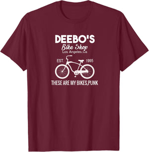 Deebo's Bike Shop For Cyclist Funny 90's Parody Design T-Shirt - T-Shirt | Maroon