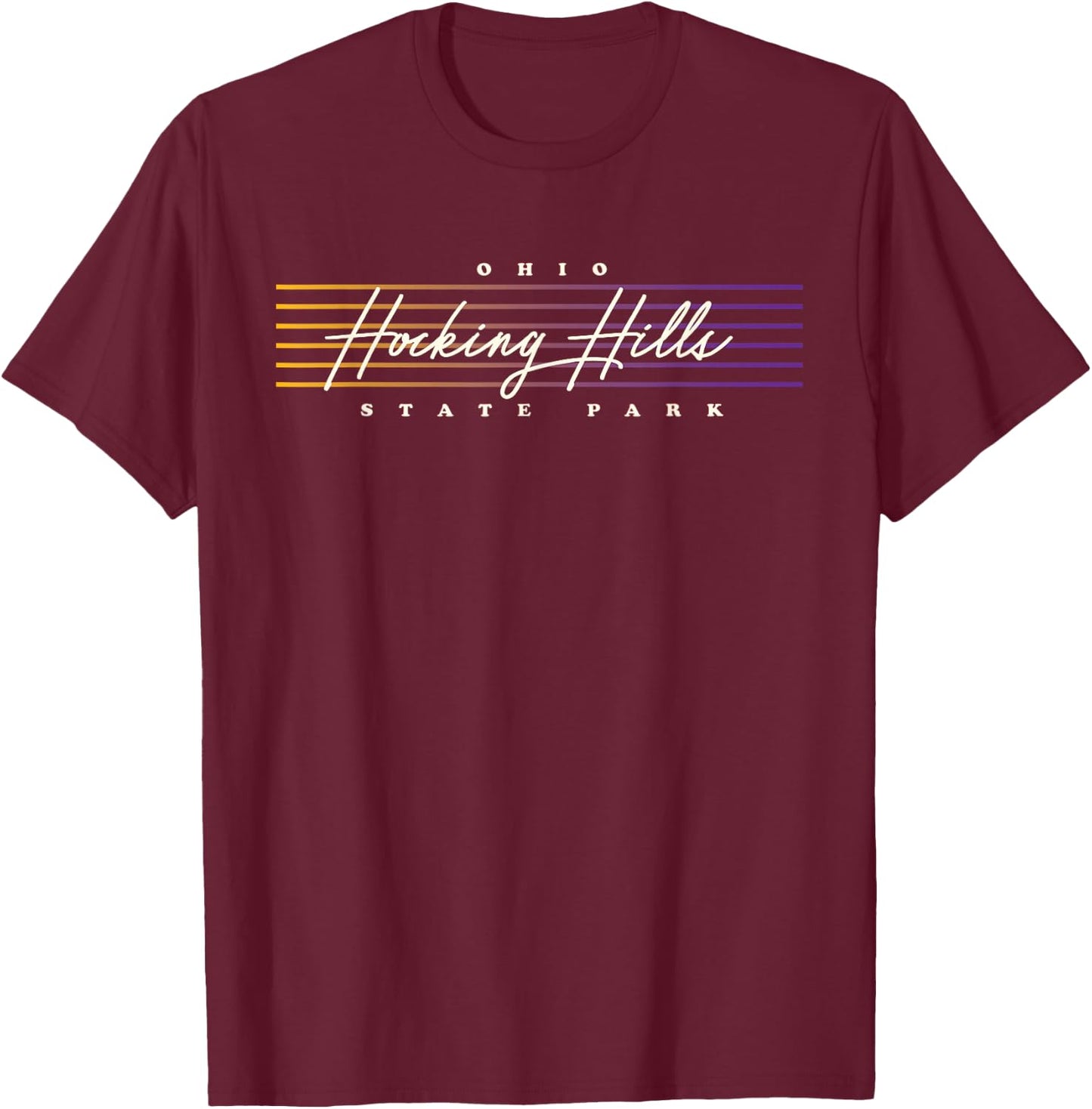 Hocking Hills State Park Shirt Nostalgic Retro Style Ohio T-Shirt - T-Shirt | Maroon