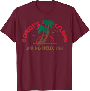 Bondi's Islands Vacation Retro Sunset Palm Trees Vacation T-Shirt - T-Shirt | Maroon