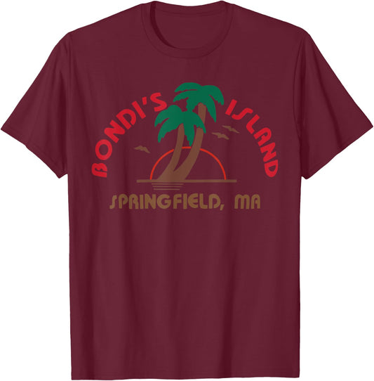 Bondi's Islands Vacation Retro Sunset Palm Trees Vacation T-Shirt - T-Shirt | Maroon