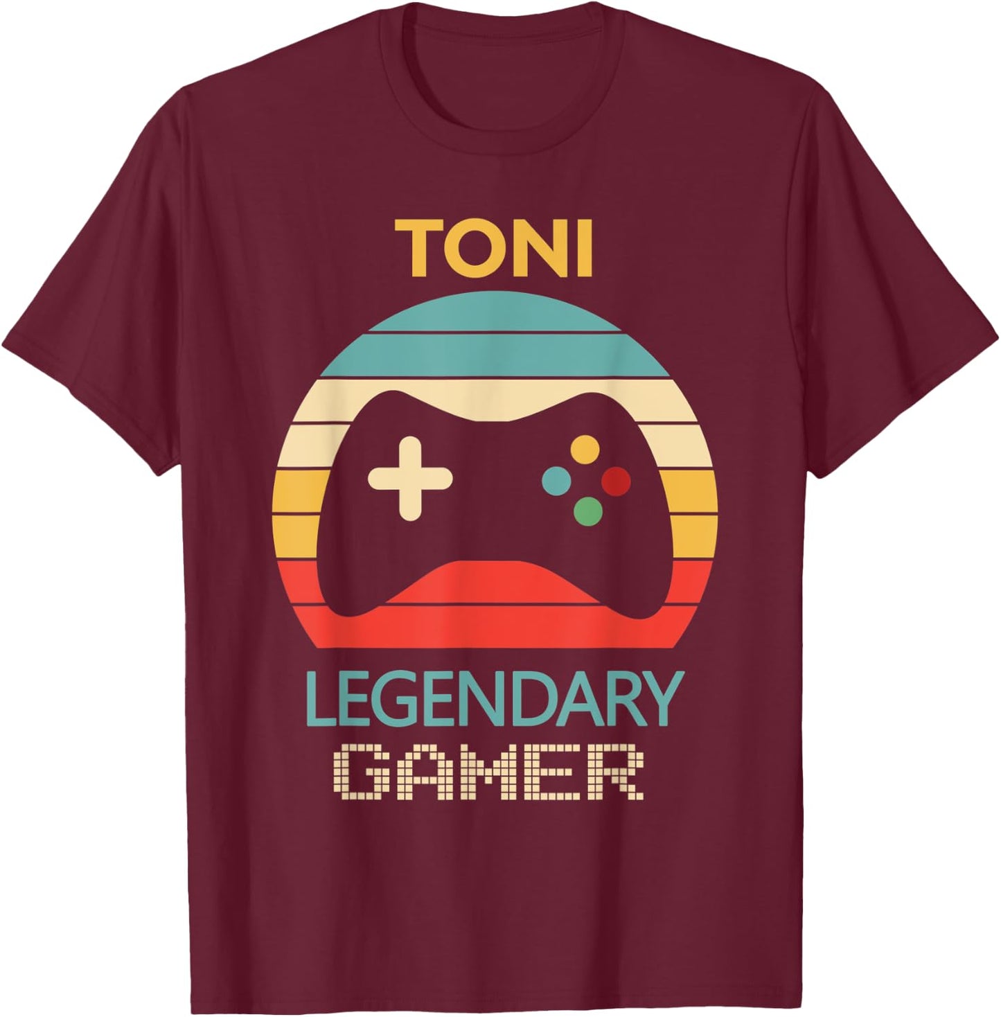 Toni Name Gift - Gamer Girl Personalized Legendary Gamer T-Shirt - T-Shirt | Maroon