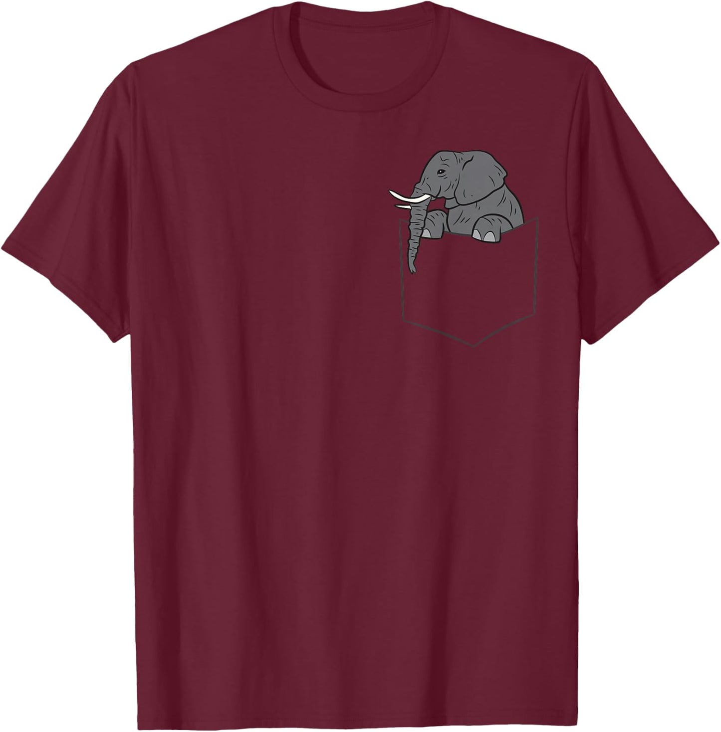 Elephant in A Pocket Funny Pocket Elephant T-Shirt - T-Shirt | Maroon