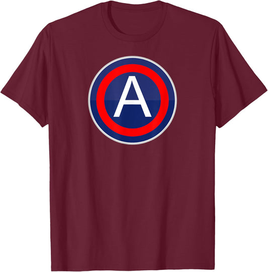 WW2 Third Army Patch T-Shirt - T-Shirt | Maroon