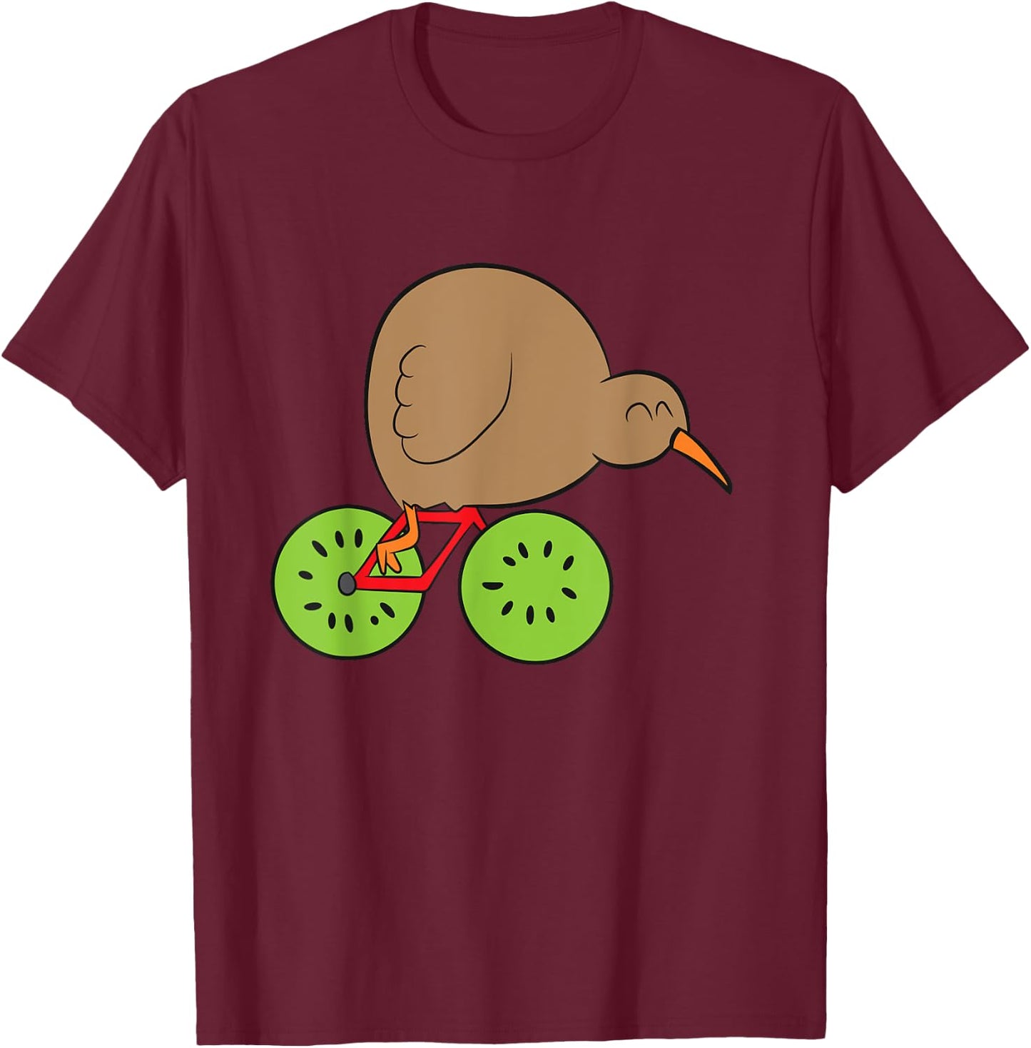 Kiwi Bird New Zealand Kiwi Bird and Kiwi Fruit Kiwi T-Shirt - T-Shirt | Maroon