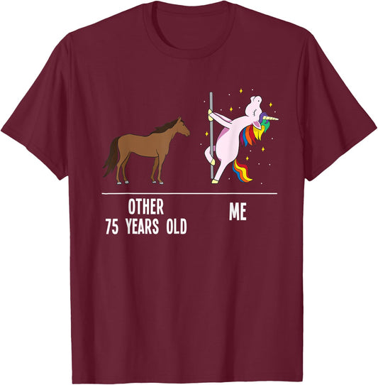 75th Birthday Unicorn Funny 75 Years Old Other me Women T-Shirt - T-Shirt | Maroon