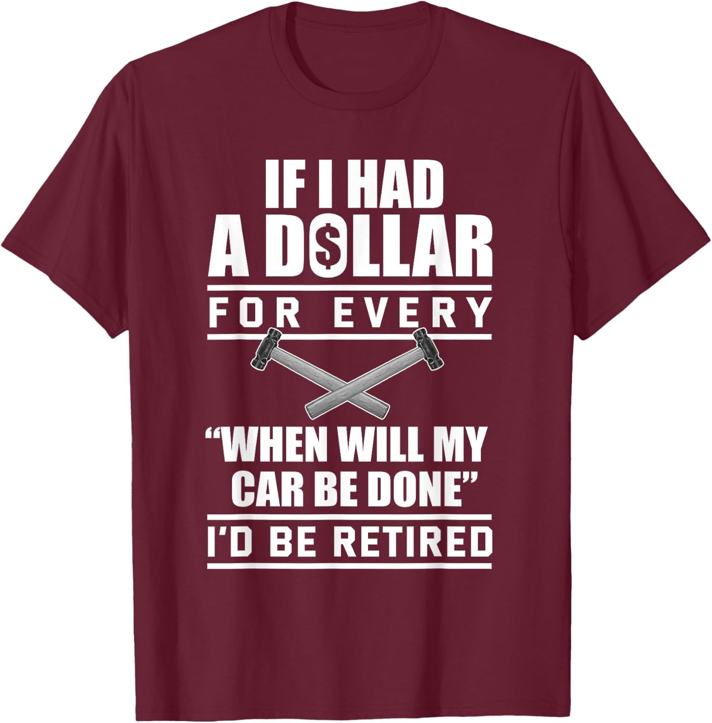 Funny Auto Body Technician , Small, Black T-Shirt - T-Shirt | Maroon