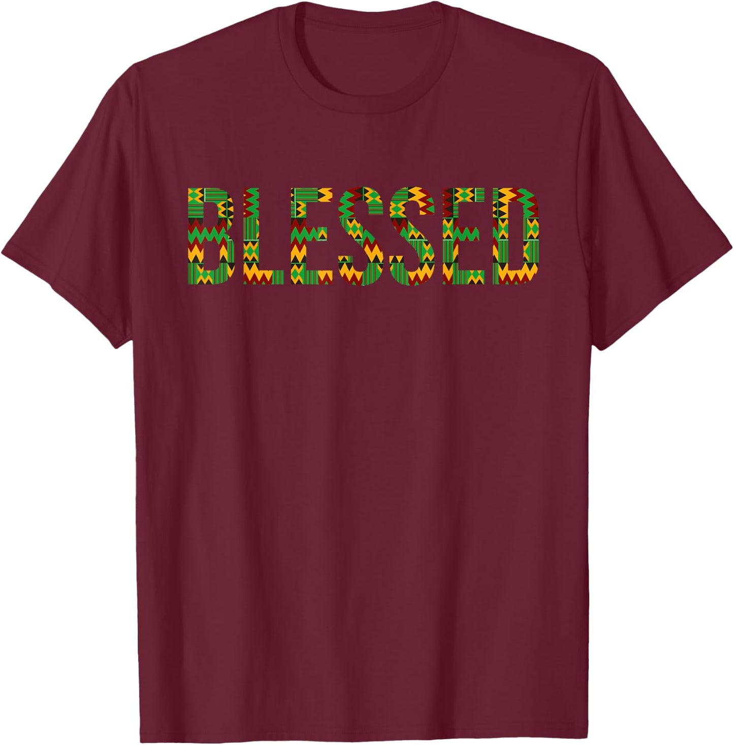 Cool Blessed Gift Her | Best Kente Women Cloth Lover T-Shirt - T-Shirt | Maroon