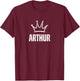 King Arthur Crown - Custom First Name Birthday #1 Winner T-Shirt - T-Shirt | Maroon