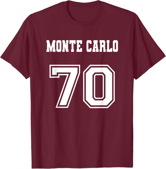 Jersey Style Monte Carlo 70 1970 Old School Muscle Car T-Shirt - T-Shirt | Maroon
