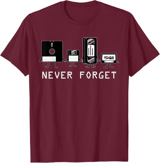 Vintage never forget Cassette tape - VCR Tape T-Shirt - T-Shirt | Maroon