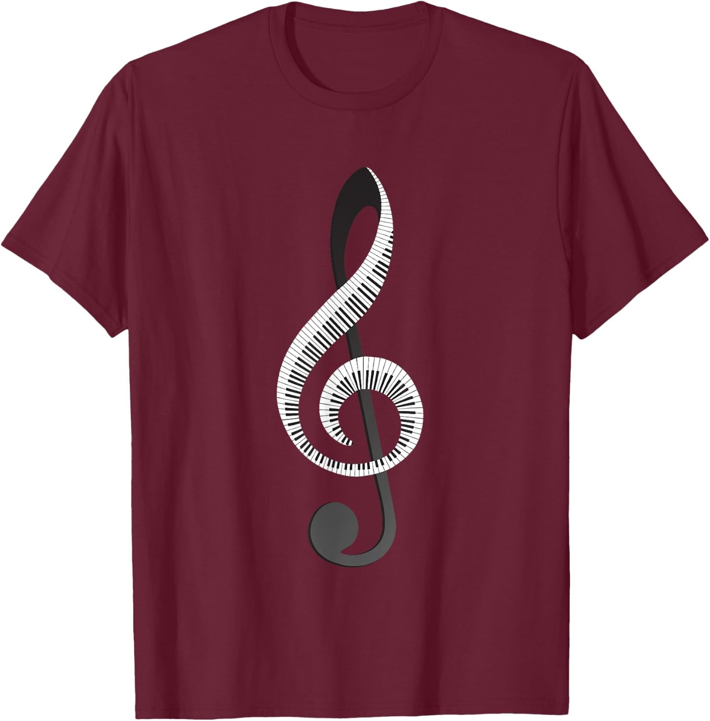 Funny Piano Gift Women Cool Treble Clef Musical Note T-Shirt - T-Shirt | Maroon