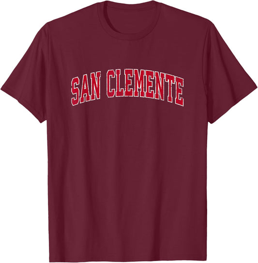 San Clemente California CA Vintage Sports Design Red Design T-Shirt - T-Shirt | Maroon