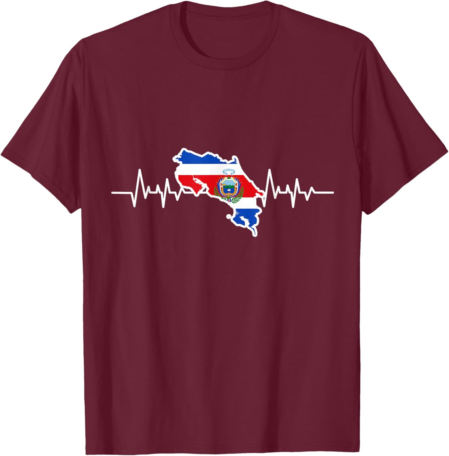 Heartbeat Croatian Flag Gift Croatia T-Shirt - T-Shirt | Maroon