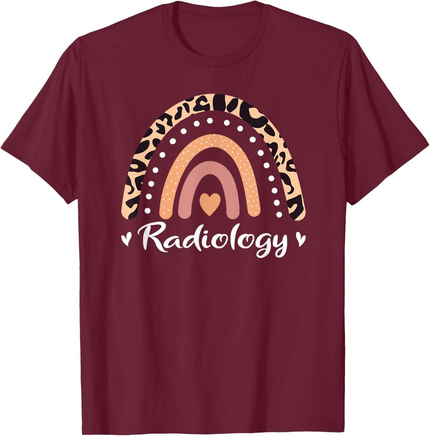 Radiology X-Ray Tech Leopard Rainbow T-Shirt - T-Shirt | Maroon