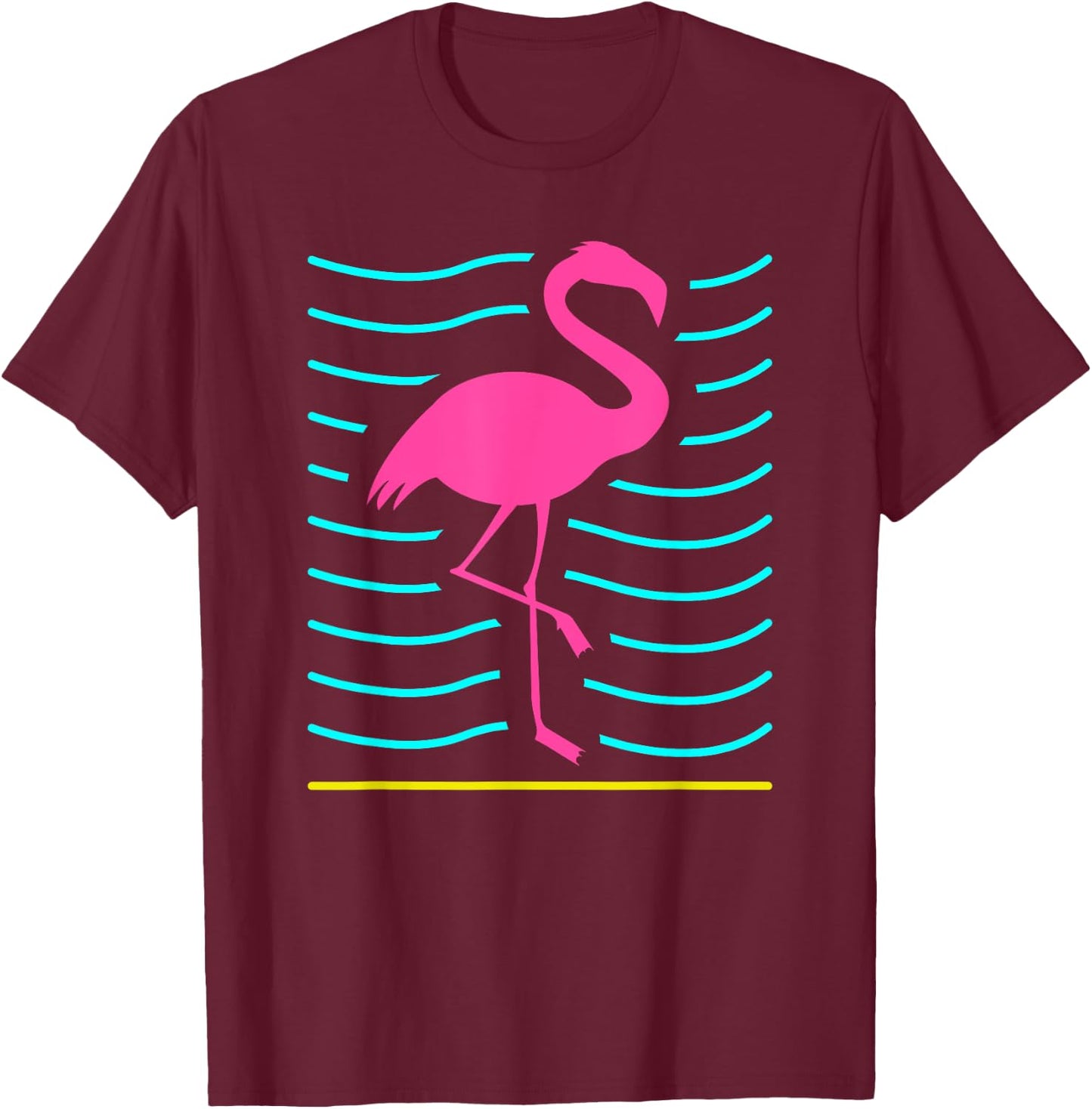 Retro Flamingo T-Shirt - T-Shirt | Maroon
