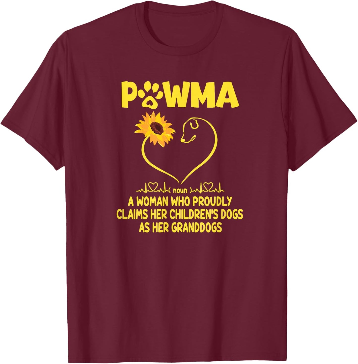 Pawma Definition Grandma Paw Mama Gift Funny For Dog Lovers Men Women T-Shirt - T-Shirt | Maroon