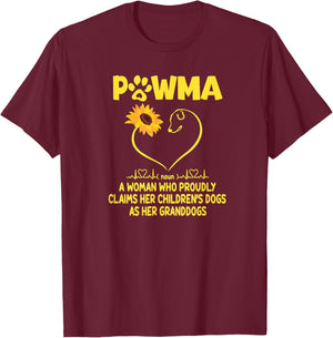 Pawma Definition Grandma Paw Mama Gift Funny For Dog Lovers Men Women T-Shirt - T-Shirt | Maroon