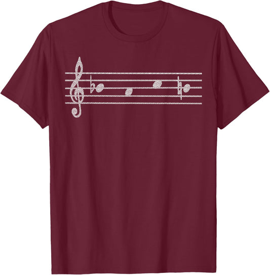 B A C H as music notes German notation musician T-Shirt - T-Shirt | Maroon