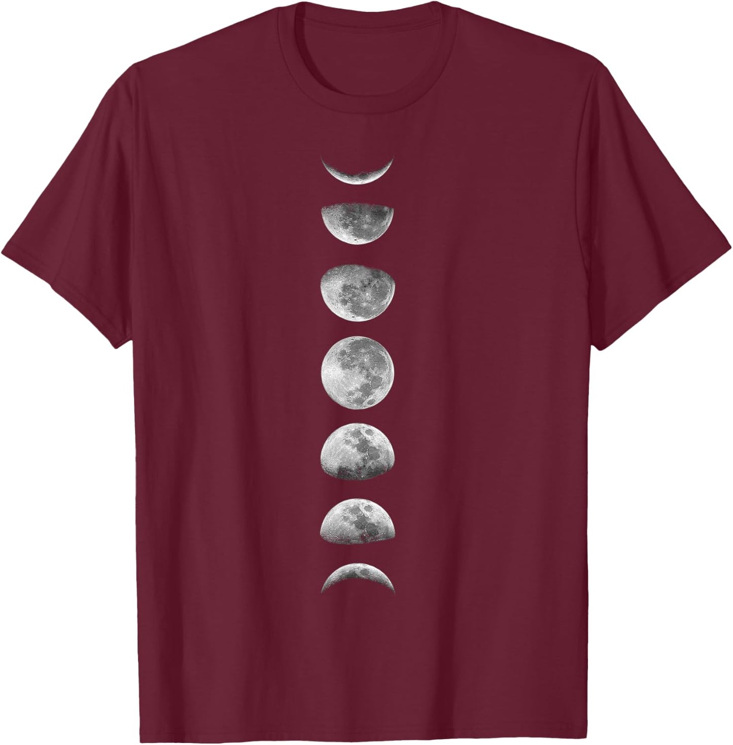Moon Phases Lunar Calendar Astronomy Binoculars Aesthetic T-Shirt - T-Shirt | Maroon