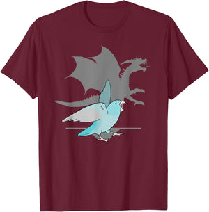 Blue Pacific Parrotlet with Dragon Shadow Birb memes Parrot T-Shirt - T-Shirt | Maroon