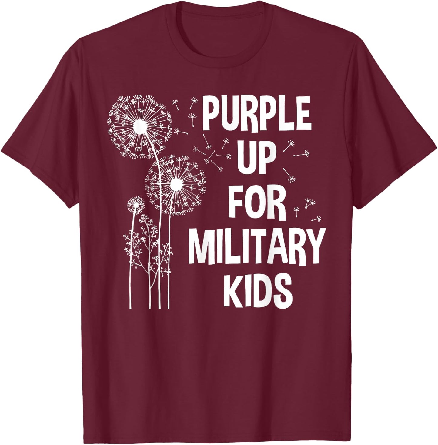Purple Up for Military Kids - Month of the Military Child T-Shirt - T-Shirt | Maroon