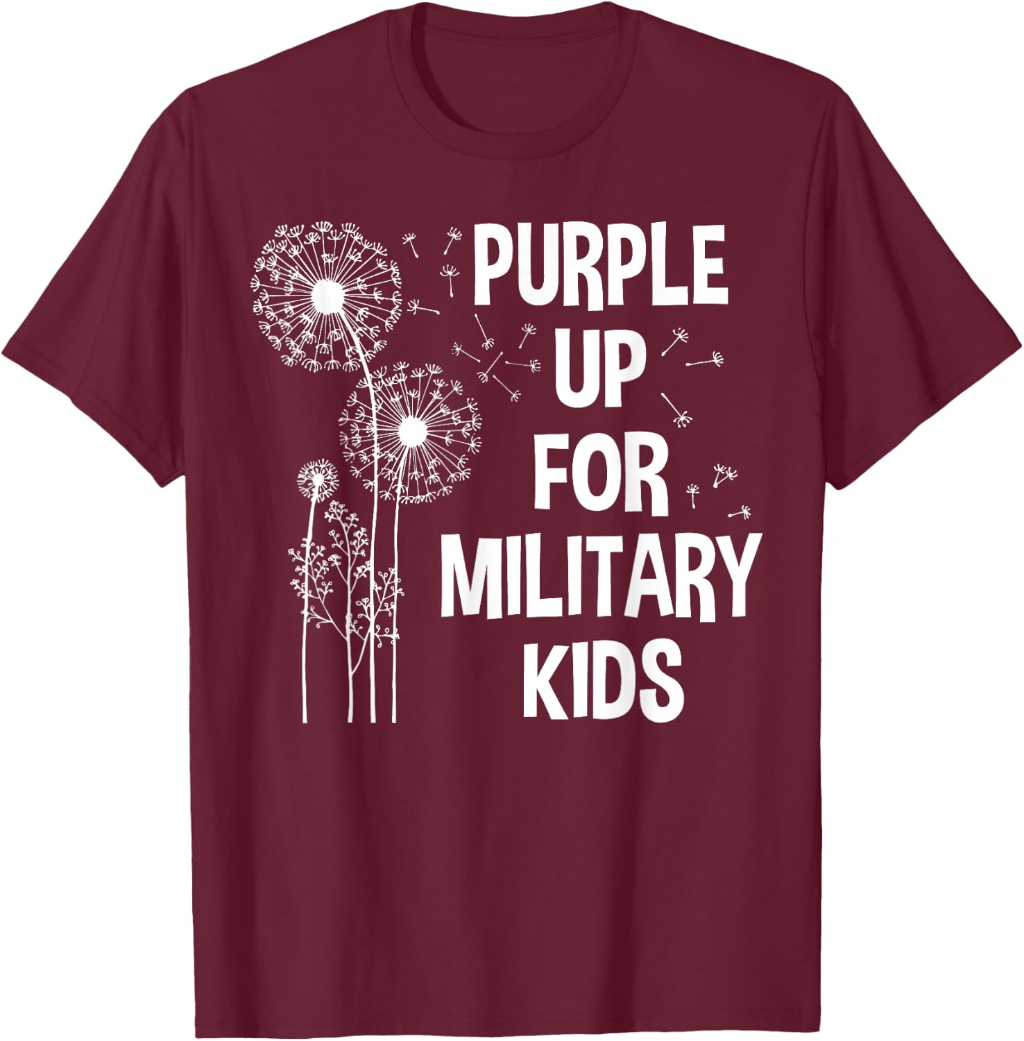 Purple Up for Military Kids - Month of the Military Child T-Shirt - T-Shirt | Maroon