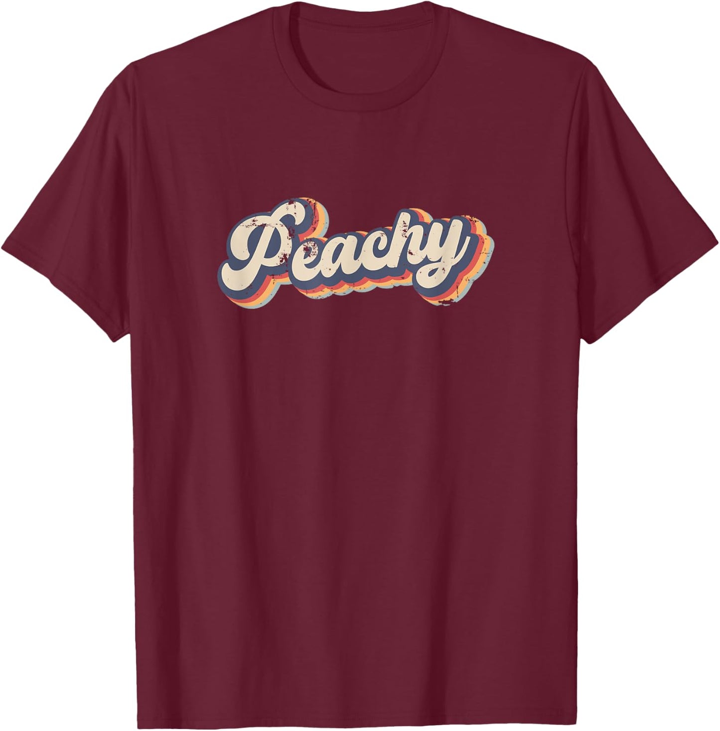 Peachy Vintage Rainbow T-Shirt - T-Shirt | Maroon