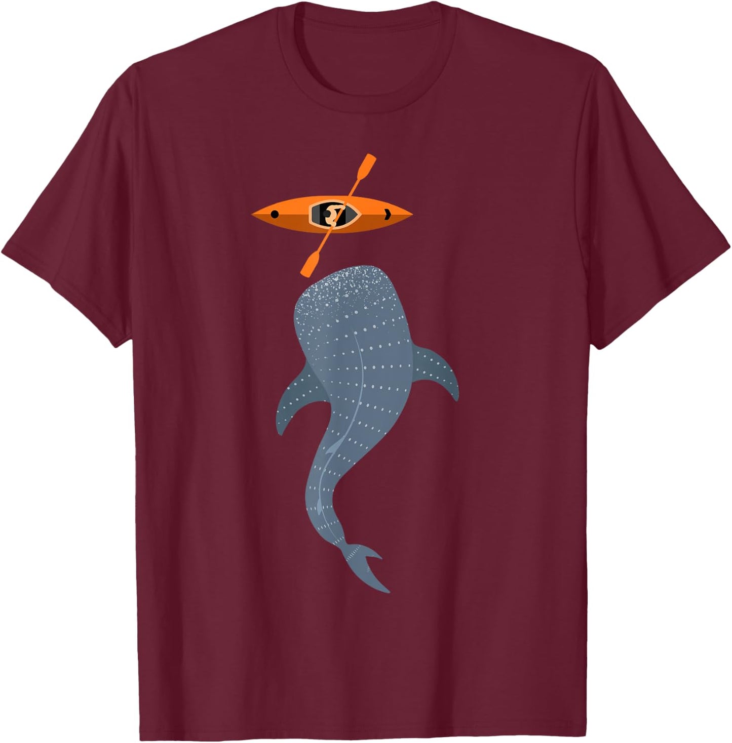 Kayak Whale Sea Kayaking Outdoor Adventurer Athletic Kayaker T-Shirt - T-Shirt | Maroon
