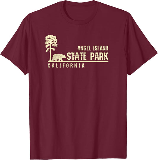 California Souvenir Gift Angel Island State Park T-Shirt - T-Shirt | Maroon