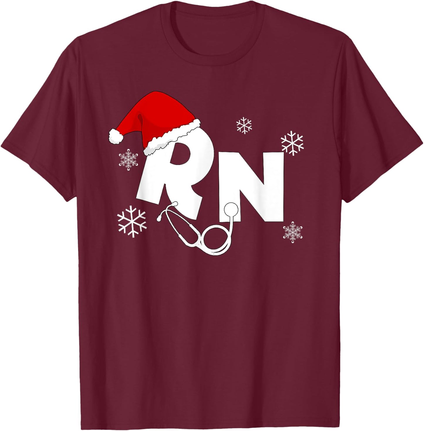 Registered Nurse Santa RN Christmas gifts for nurses T-Shirt - T-Shirt | Maroon