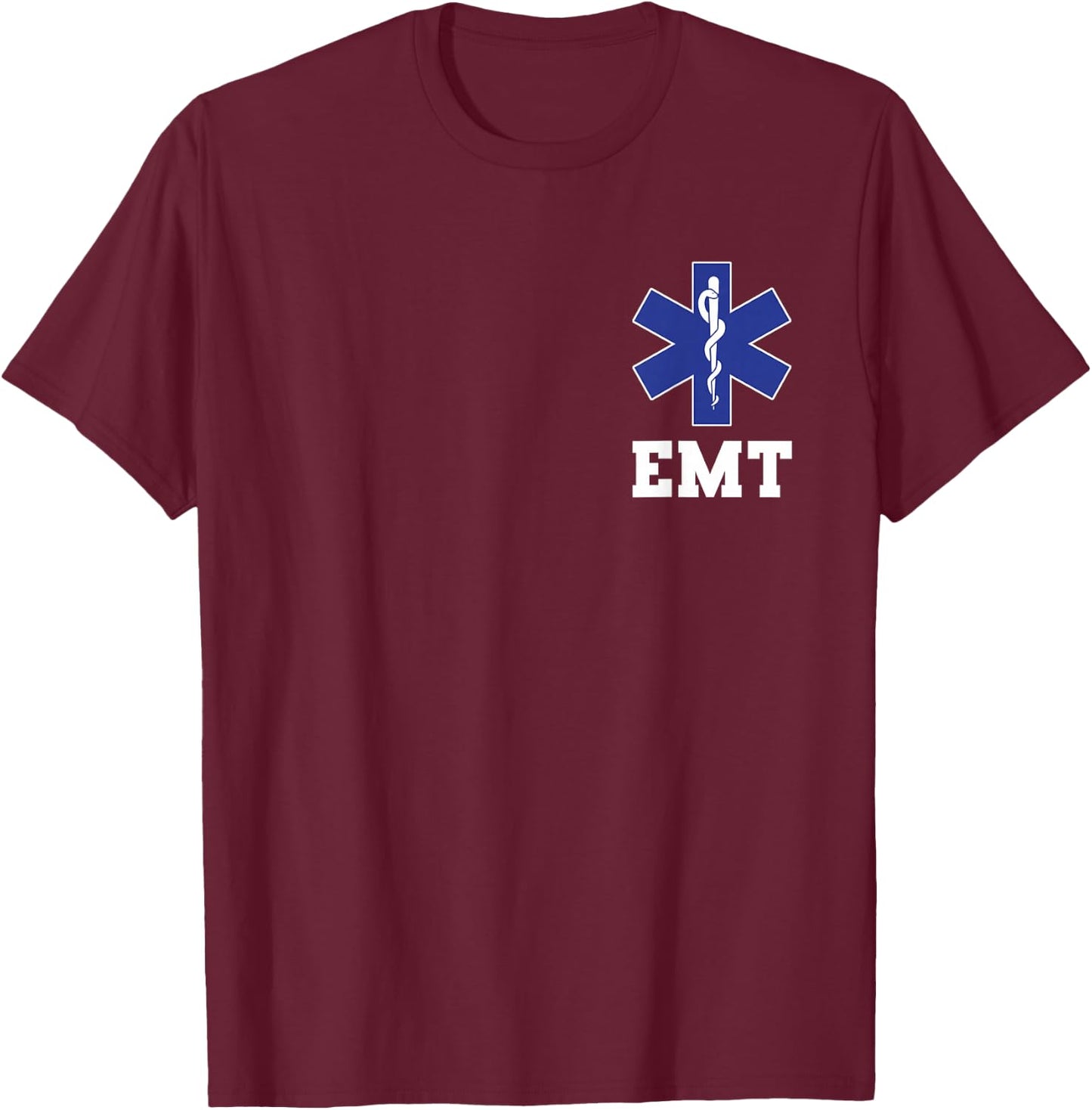 EMT Shirt EMS Paramedic Thin White Line Two-Sided EMT Gift T-Shirt - T-Shirt | Maroon