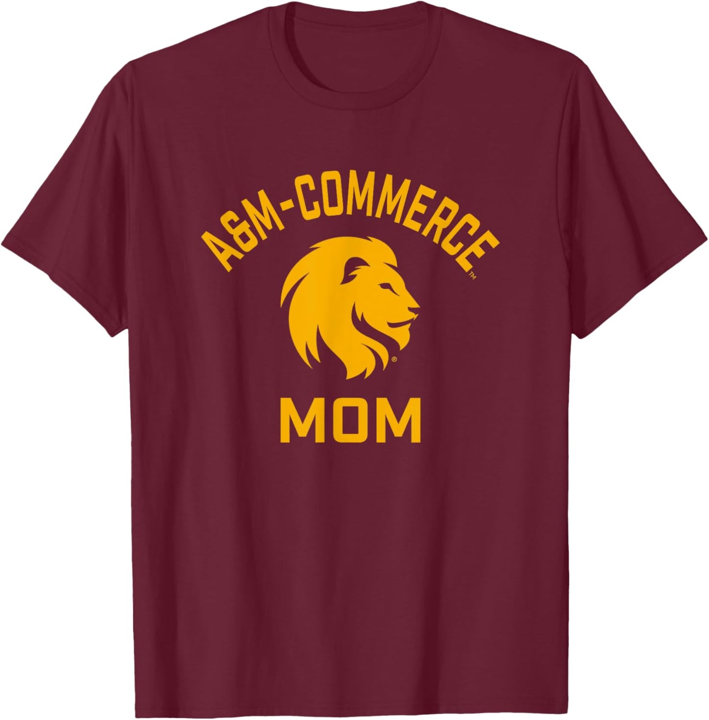 Texas A&M University-Commerce Lions Arched Mom T-Shirt - T-Shirt | Maroon