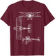 S.E.5 UK WW1 Plane Warbird Blueprint Schematics Diagram T-Shirt - T-Shirt | Maroon
