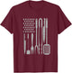 BBQ Grilling Barbecue American Flag USA America 4th Of July Men T-Shirt - T-Shirt | Maroon