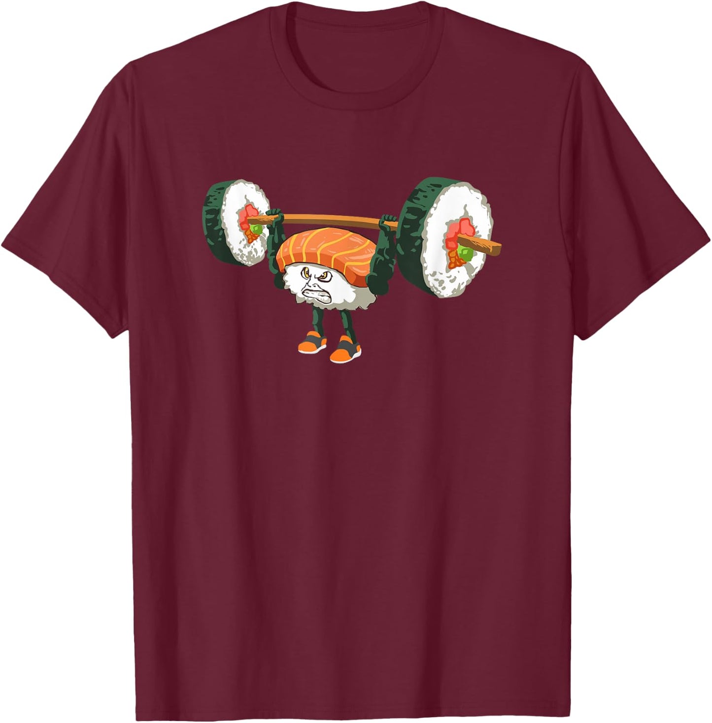 Funny Weightlifting Gift A Sushi Loving Weightlifter T-Shirt - T-Shirt | Maroon
