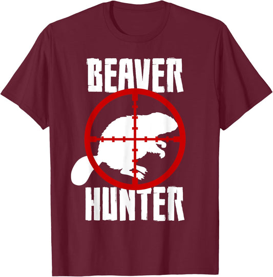 Beaver Hunter Hunting Animal Trapper T-Shirt - T-Shirt | Maroon