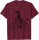 Funny Zebra Riding On A Bike Funny Bicycle Animal Lover Gift T-Shirt - T-Shirt | Maroon