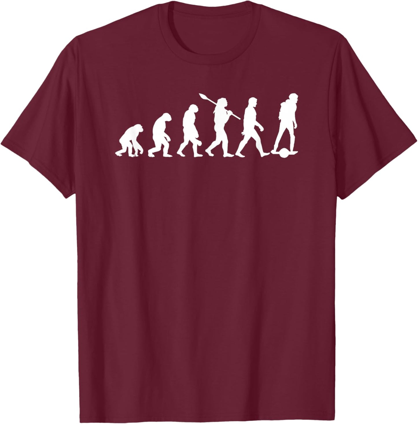 Onewheel Evolution Onewheeling Floating , Small, Black T-Shirt - T-Shirt | Maroon