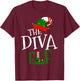 The Diva Elf Family Matching Group Gift Christmas Costume T-Shirt - T-Shirt | Maroon
