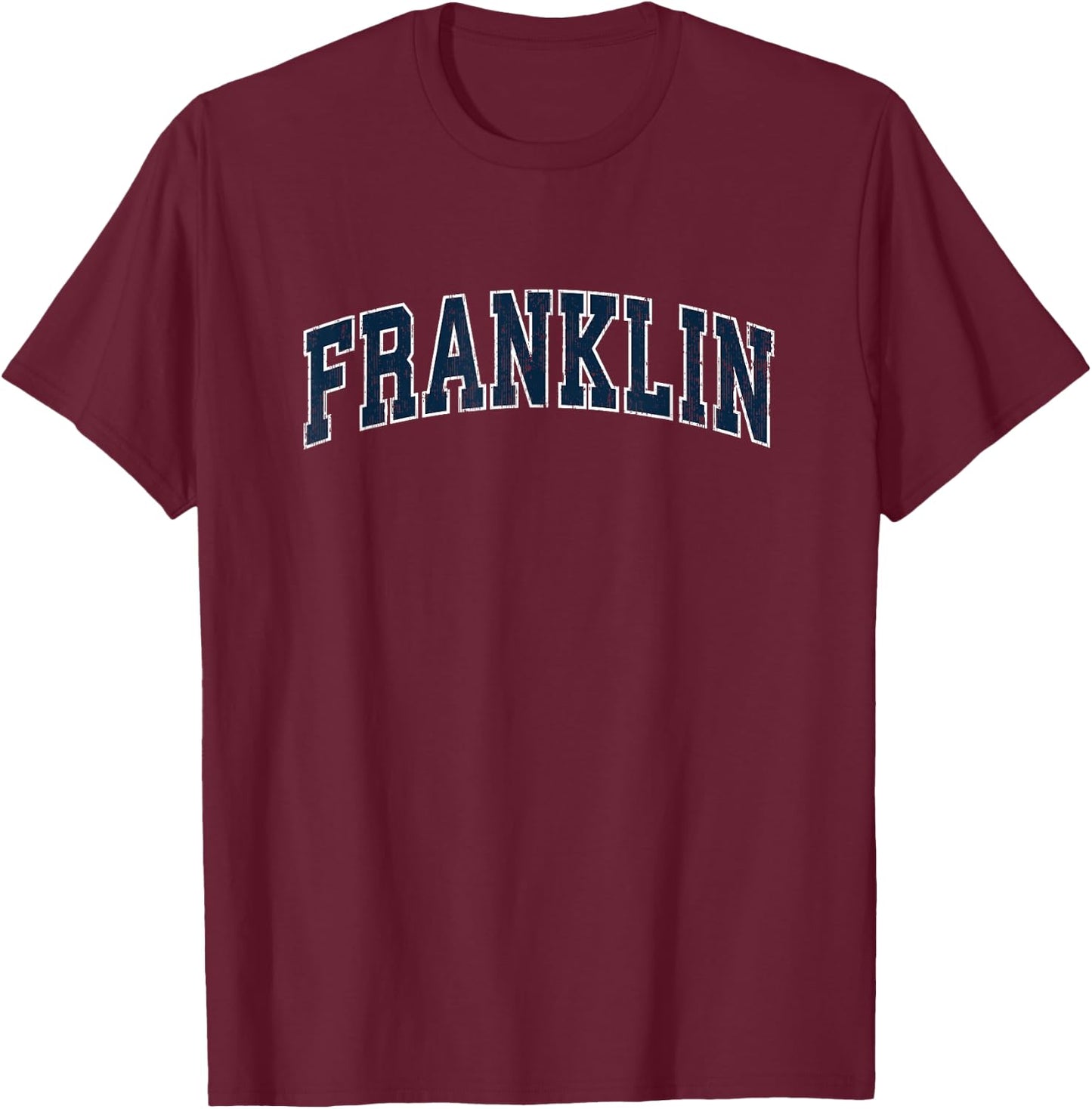 Franklin Tennessee TN Vintage Sports Design Navy Design T-Shirt - T-Shirt | Maroon