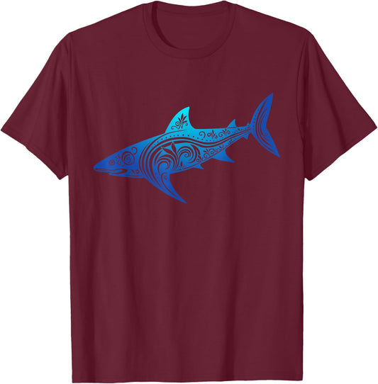 Hawaii Tribal Style Shark for Hawaiian beach lover Cool Women Kids T-Shirt - T-Shirt | Maroon