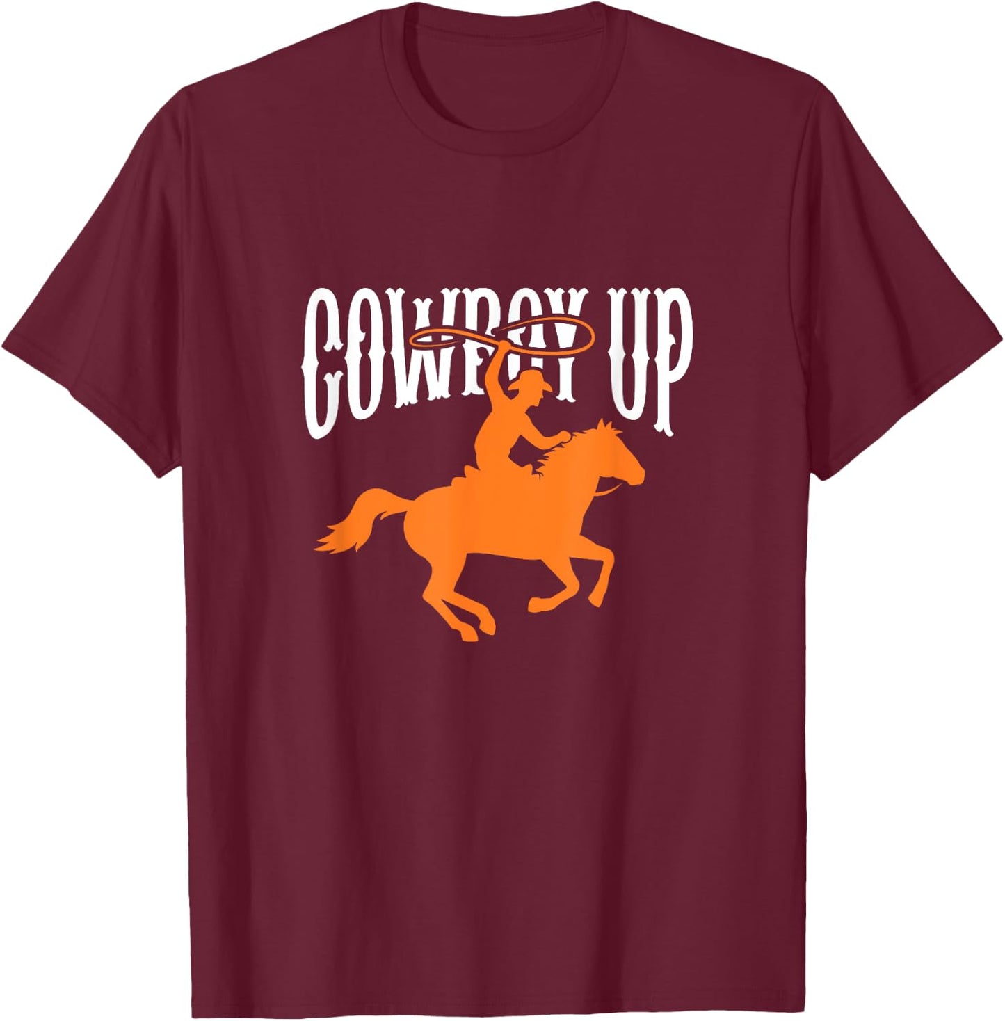 Cowboy Cowgirl Rodeo Western Southern : Cowboy, Horseback Riding, Equestrian, , Small, Black, Short Sleeve T-Shirt - T-Shirt | Maroon
