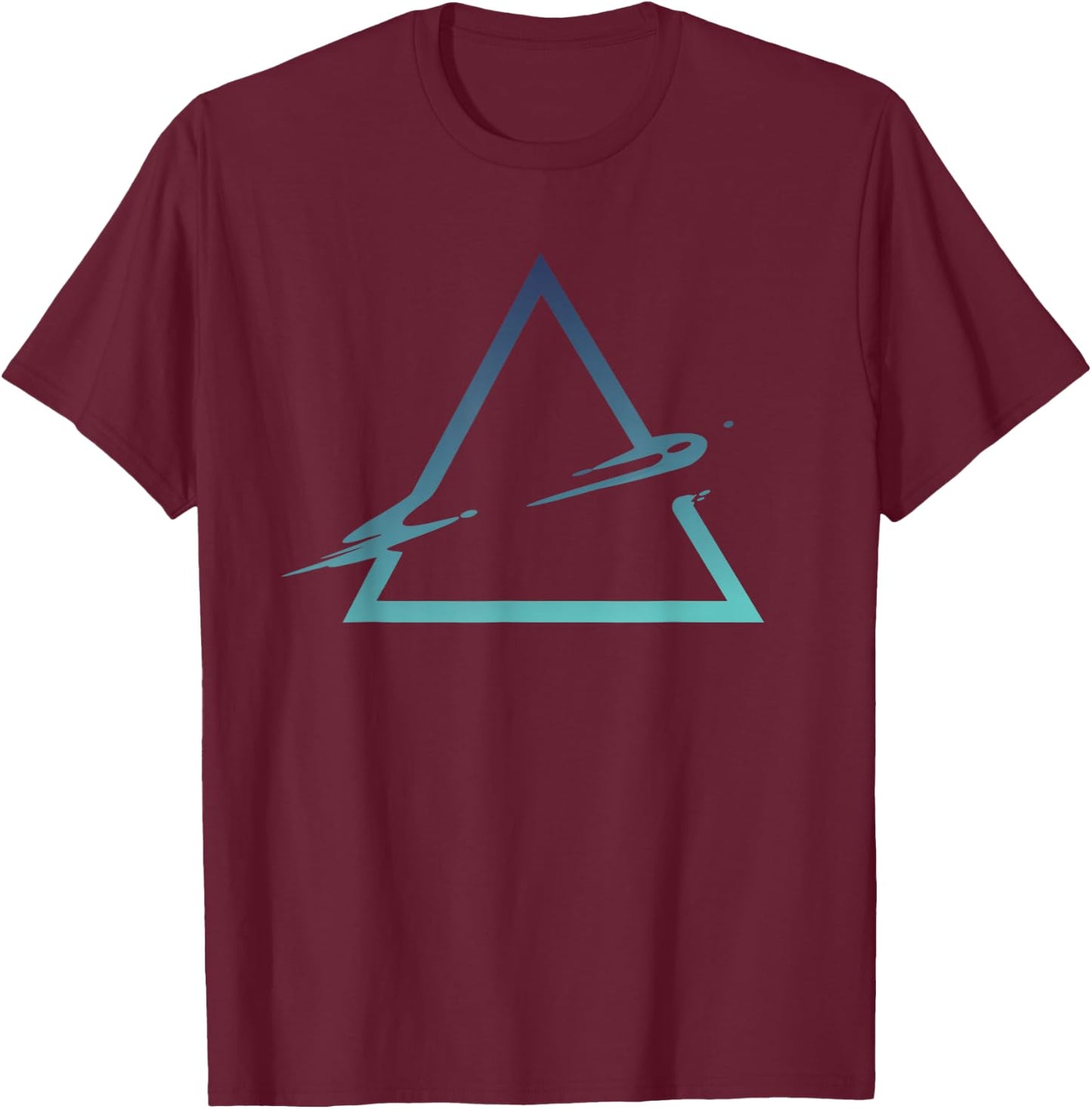 Triangle Geometric Gradient Artsy Geometry Abstract Art T-Shirt - T-Shirt | Maroon