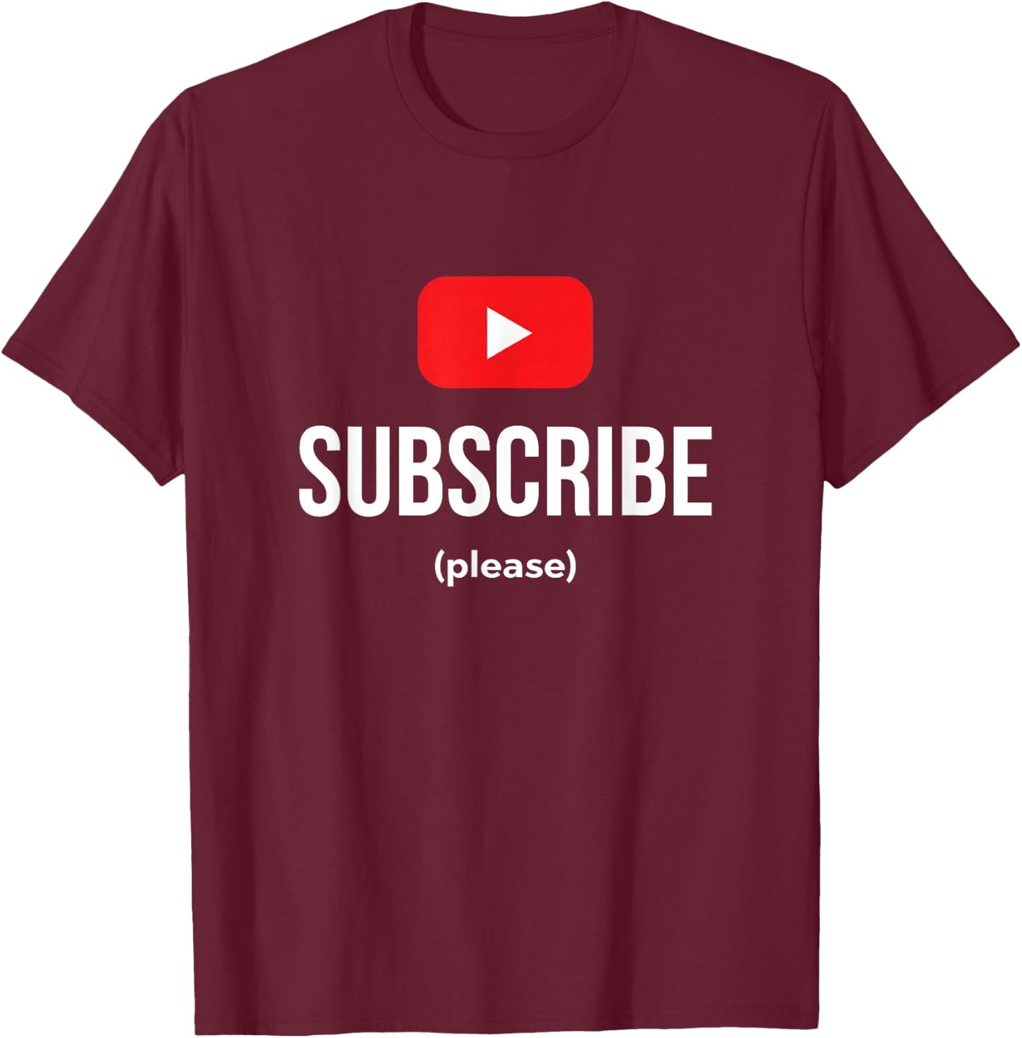 Subscribe Play Button Vlogger T-Shirt - T-Shirt | Maroon