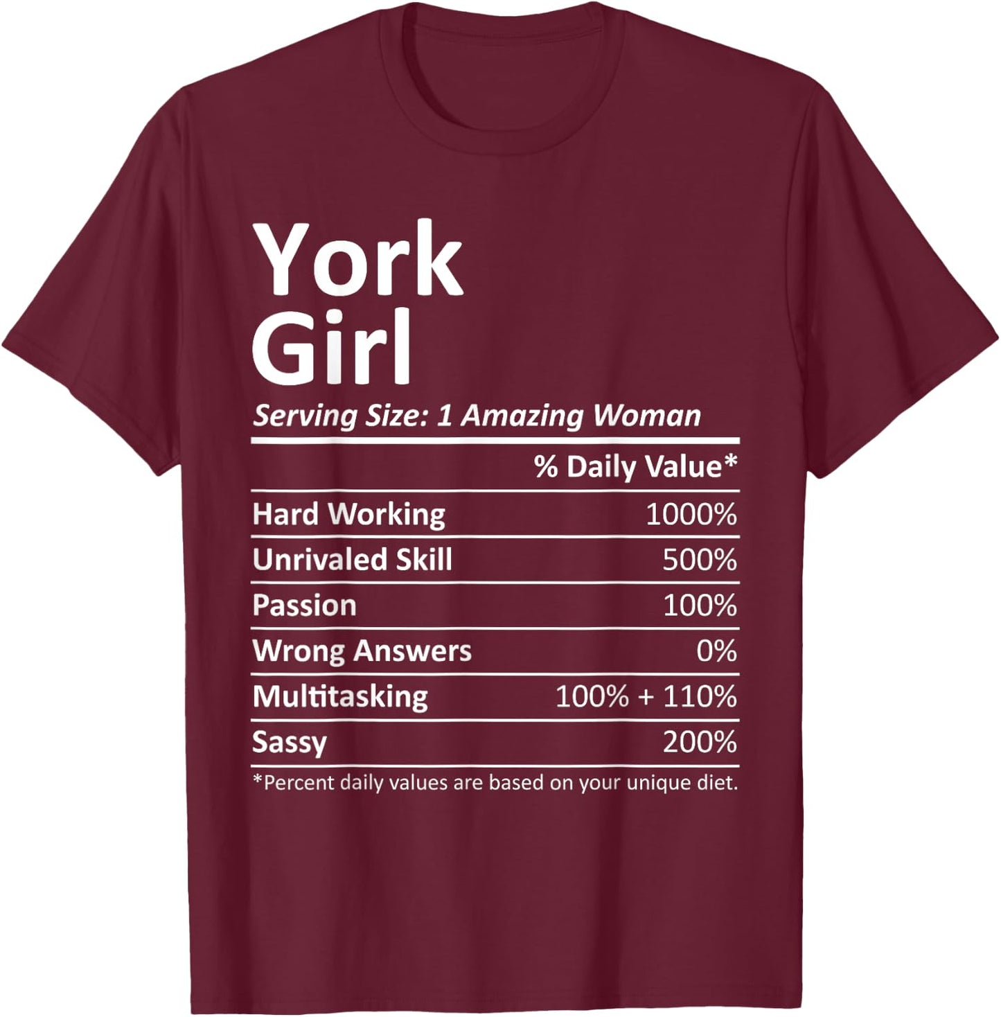 YORK GIRL PA PENNSYLVANIA Funny City Home Roots USA Gift T-Shirt - T-Shirt | Maroon